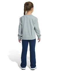 adidas Toddler and Little Girls 2-Piece Crewneck T-Shirt Flare Pant Set