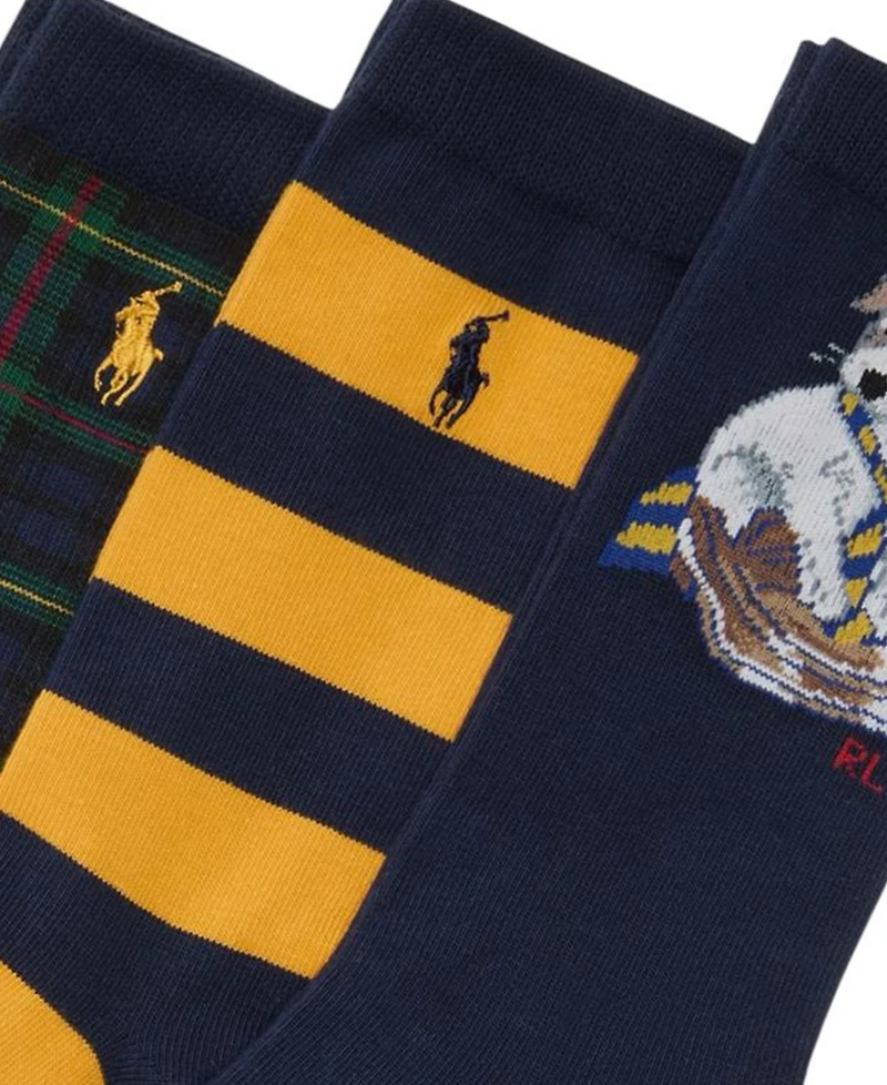 Polo Ralph Lauren Little Boys 3-Pack Placed Dog Socks