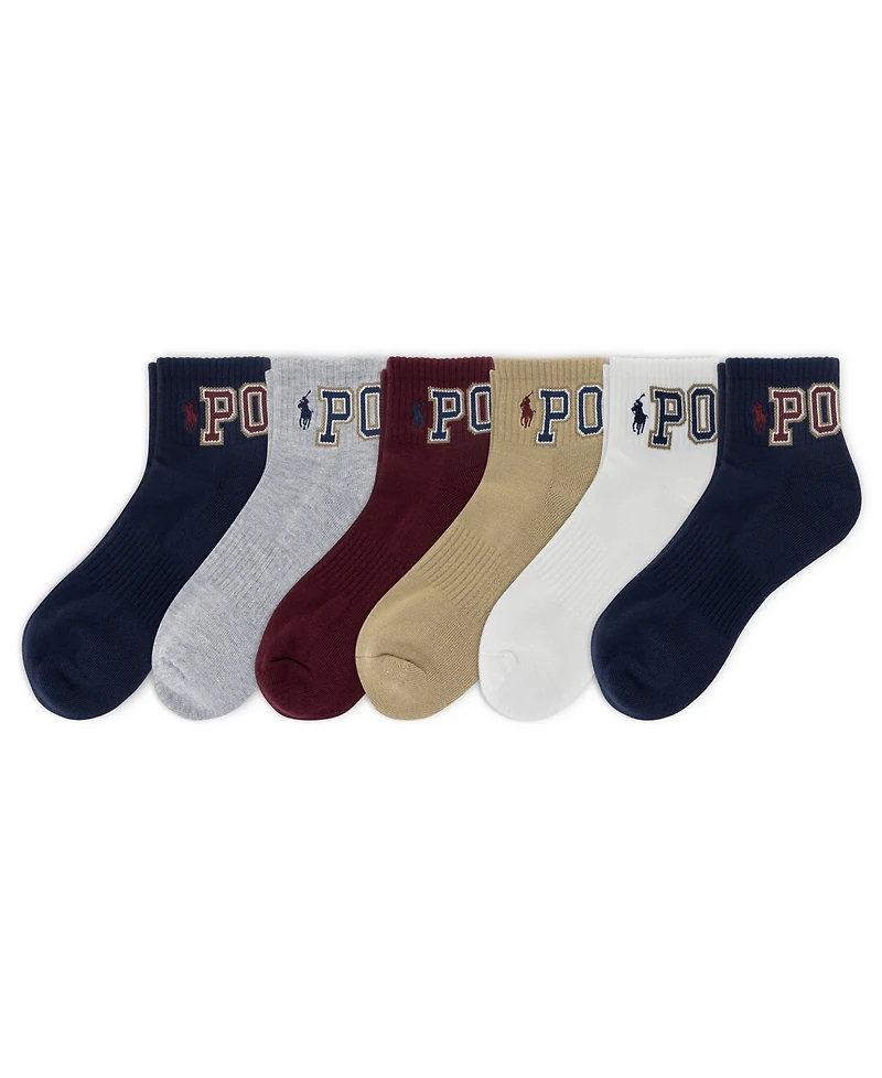 Polo Ralph Lauren Men's Varsity Logo 6-Pack Socks