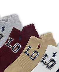 Polo Ralph Lauren Men's 6-Pack Varsity Logo Low Cut Socks