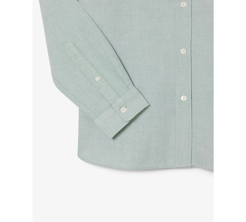 Lacoste Men's Woven Long Sleeve Button-Down Oxford Shirt