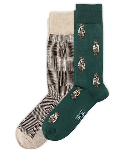 Polo Ralph Lauren Men's 2-Pack Mini Hoc Bear Socks