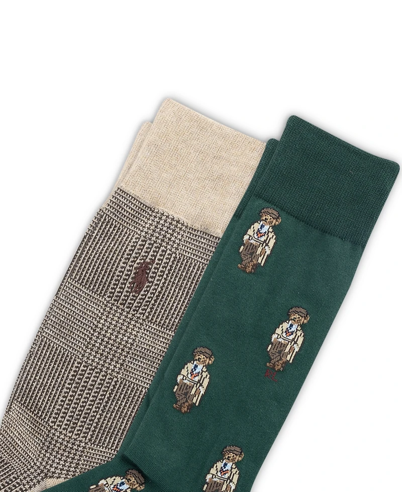 Polo Ralph Lauren Men's 2-Pack Mini Hoc Bear Socks