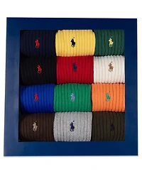 Polo Ralph Lauren Men's 12-Pack Rib Crew Socks Gift Box