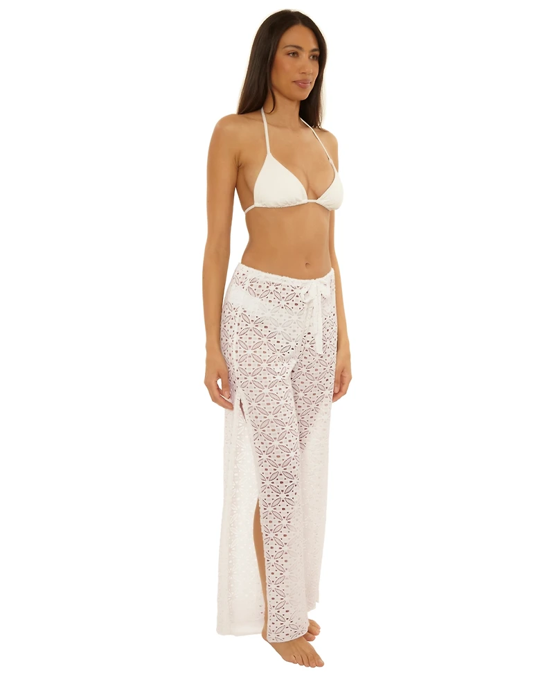 Becca Women's Las Colinas Stretch Lace Crochet Cover-Up Pants