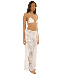 Becca Women's Las Colinas Stretch Lace Crochet Cover-Up Pants