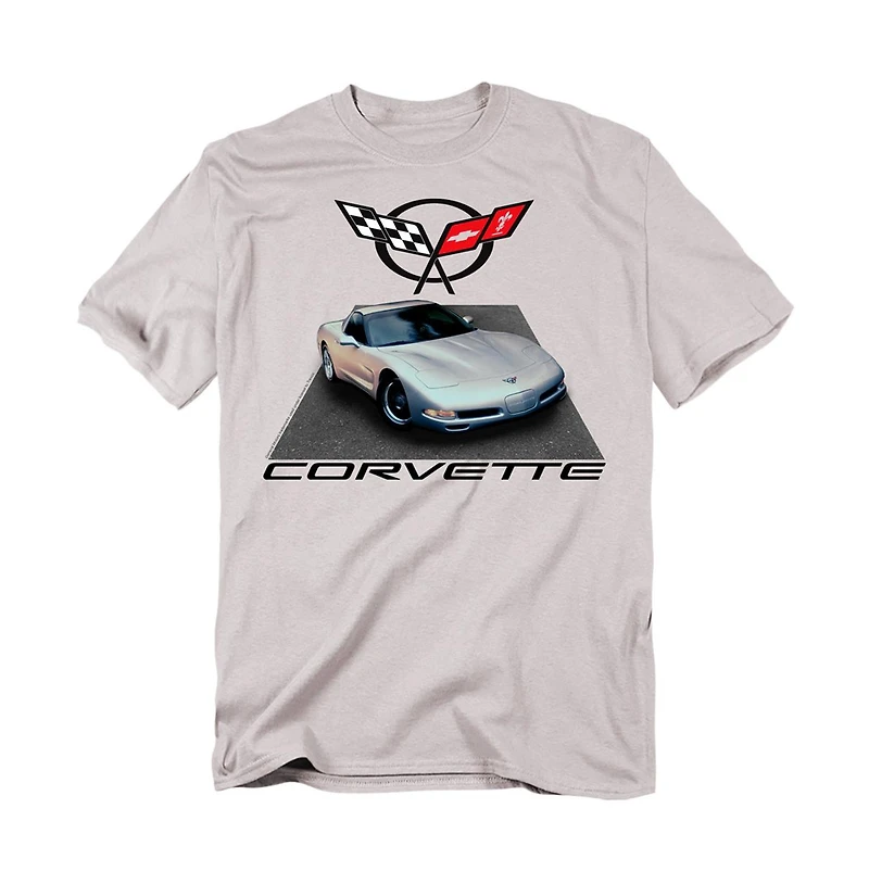 Logovision Men's Chevrolet Silver 01 Vette T-Shirt