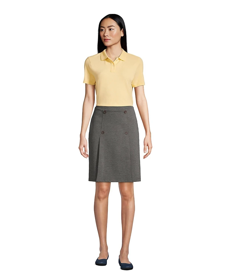 Lands' End Women's Ponte Button Front Skort Above the Knee