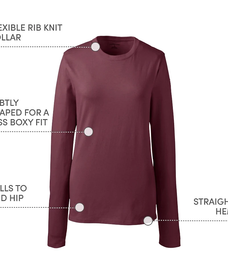Lands' End Women's Long Sleeve Essential T-shirt