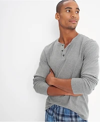 Lands' End Men's Knit Rib Pajama Henley T-Shirt