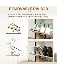 Homcom Shoe Cabinet with 3 Flip Drawer Cabinet,