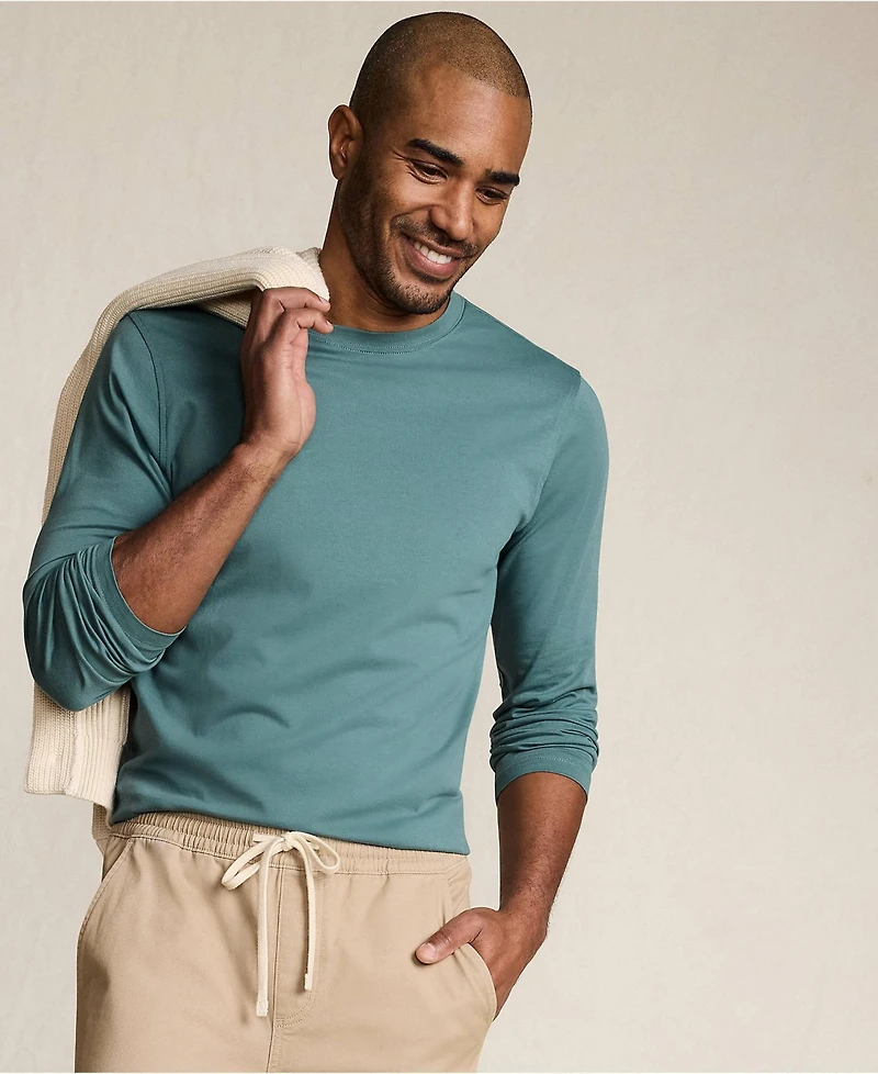 Lands' End Big & Tall Long Sleeve Cotton Supima Tee