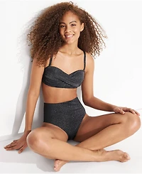 Lands' End Women's Shine High Waisted Bikini Bottoms