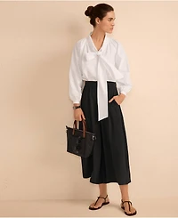 Lands' End Women's Creaseless High Rise Palazzo Crop Pants