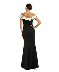 Mac Duggal Women's Crepe Mermaid Gown With 3D Flowers