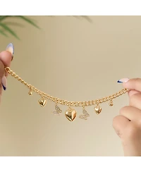 Jessica Simpson Heart & Butterfly Gold-Tone Bracelet