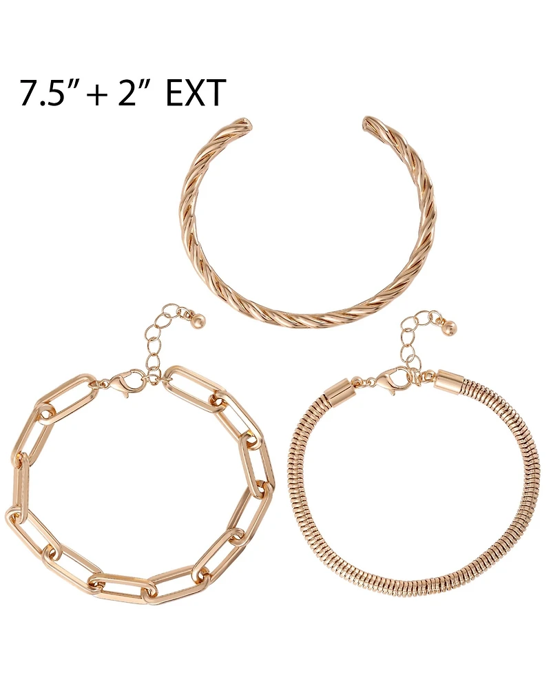 Jessica Simpson Gold-Tone Chain Bracelet Set a" 3 Pieces