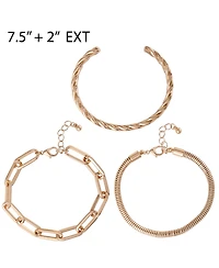 Jessica Simpson Gold-Tone Chain Bracelet Set a" 3 Pieces