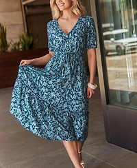 Cupshe Women's True to You Floral Midi Beach Dress