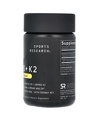 Sports Research D3 + K2 Plant-Based 62.5 mcg/100 mcg