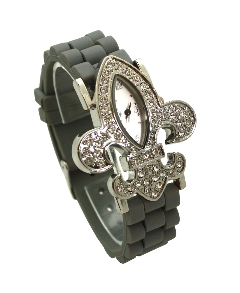 Olivia Pratt Gray Rhinestones Silicone Women Watch