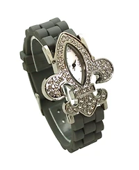Olivia Pratt Gray Rhinestones Silicone Women Watch