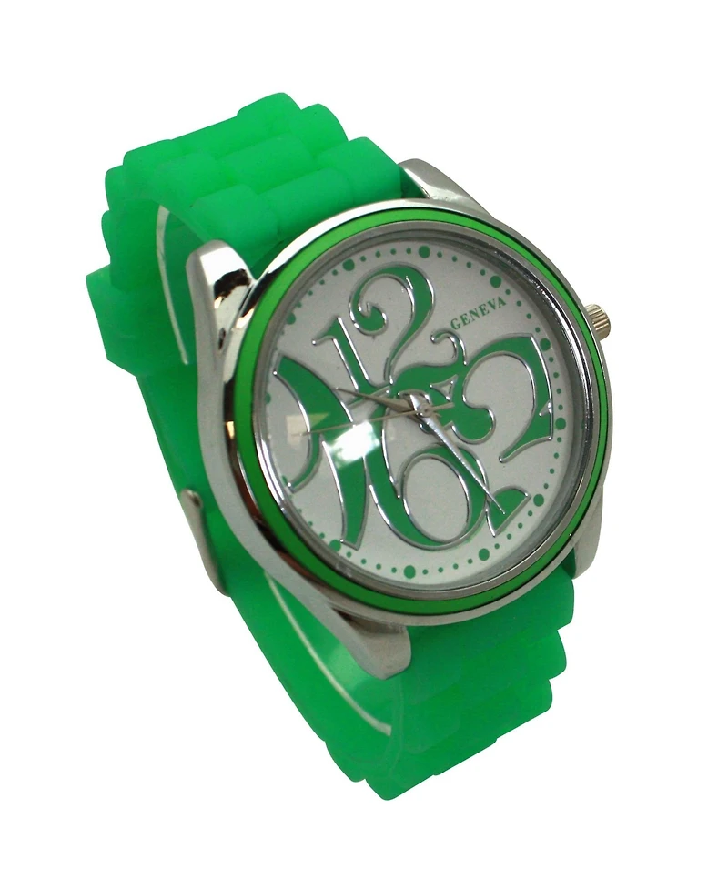 Olivia Pratt Lime Green Round Big Face with Colorful Numbers Women Watch
