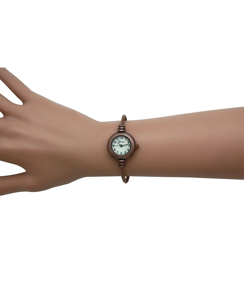 Olivia Pratt Copper Thin Swirl Delicate Bangle Women Watch
