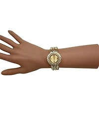 Olivia Pratt Gold Shiny Rhinestones Metallic Women Watch