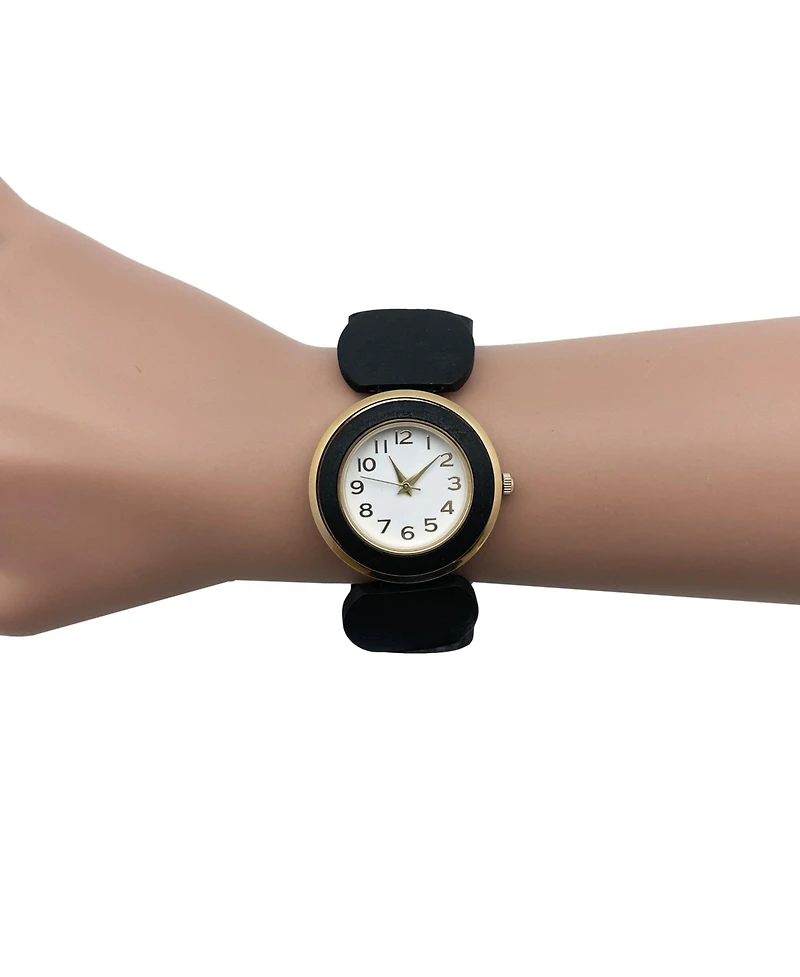 Olivia Pratt Black Stretch Wooden Watch