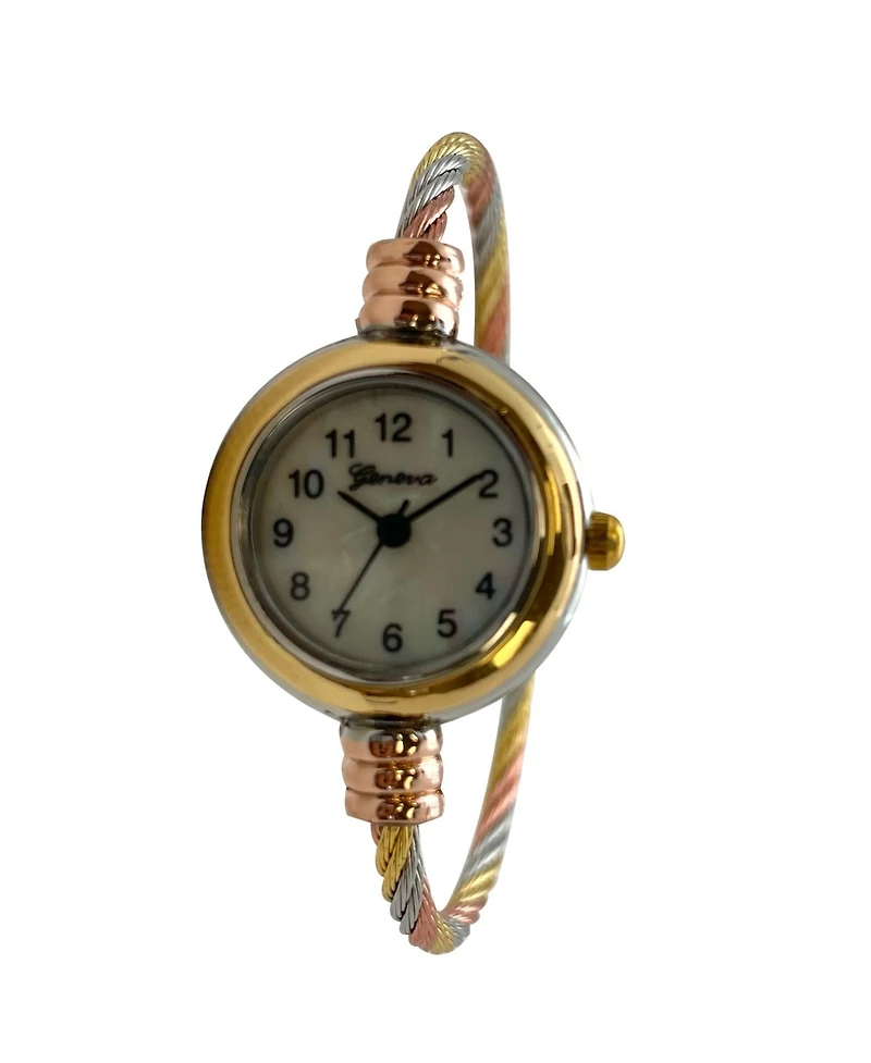 Olivia Pratt Pack #1 3 Pack Fashion Analog Bangle Cuff Wrist Bracelet Wire Bangle Women Watch