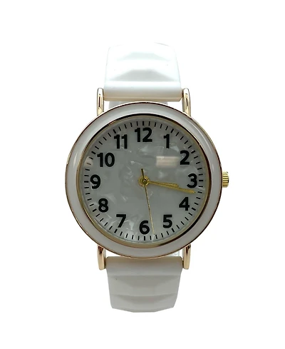Olivia Pratt Solid Vibrant Color Everyday Silicone Women Watch, White