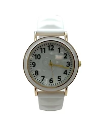 Olivia Pratt Solid Vibrant Color Everyday Silicone Women Watch, White