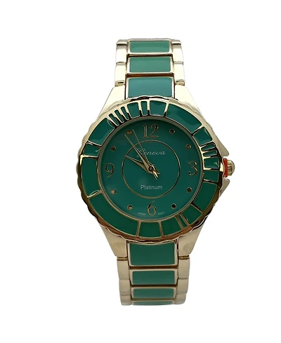 Olivia Pratt Green Two Tone Colorful Gold Women Watch