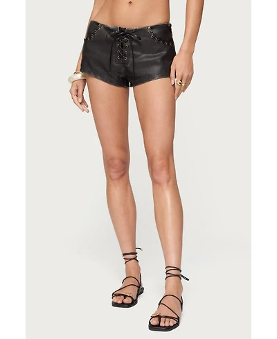 Edikted Women's Lace Up Micro Shorts
