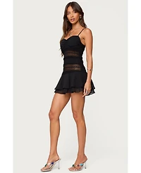 Edikted Women's Marcia Chiffon Lacey Mini Dress