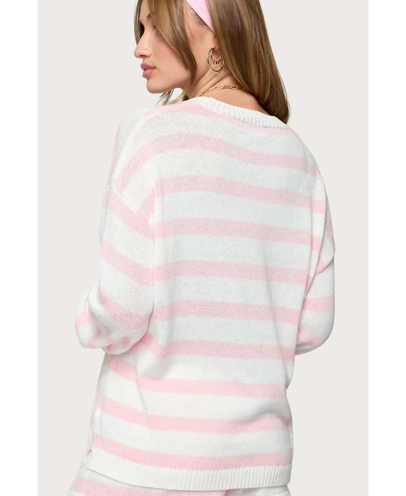 Edikted Women's Amaris Oversized Striped Knit Sweater