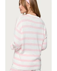 Edikted Women's Amaris Oversized Striped Knit Sweater