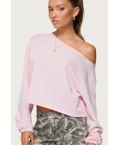 Edikted Women's Aveline Off Shoulder Light Sweatshirt