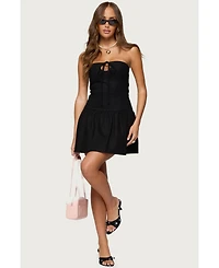 Edikted Women's Cecelie Strapless Drop Waist Mini Dress