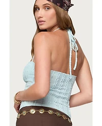 Edikted Women's Galya Textured Halter Top