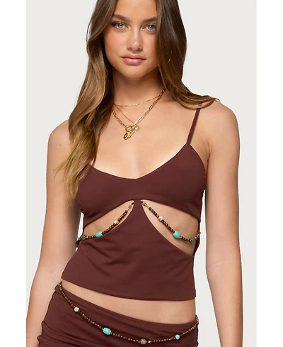 Edikted Women's Neri Bead Cut Out Tank Top