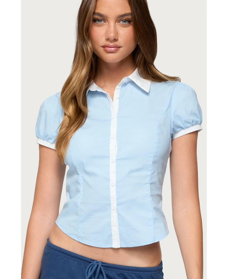 Edikted Women's Saide Contrast Tailored Button Up Shirt