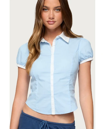 Edikted Women's Saide Contrast Tailored Button Up Shirt
