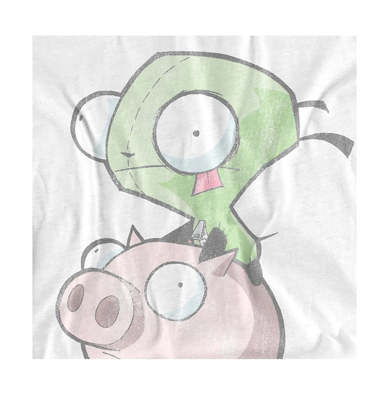 Logovision Men's Invader Zimgir And Pig T-Shirt