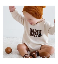 Sweet Wink Baby Girl and Boy Game Day Patch Long Sleeve Romper