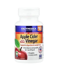 Enzymedica, Apple Cider Vinegar, Healthy Weight and Digestive Support, 60 Count