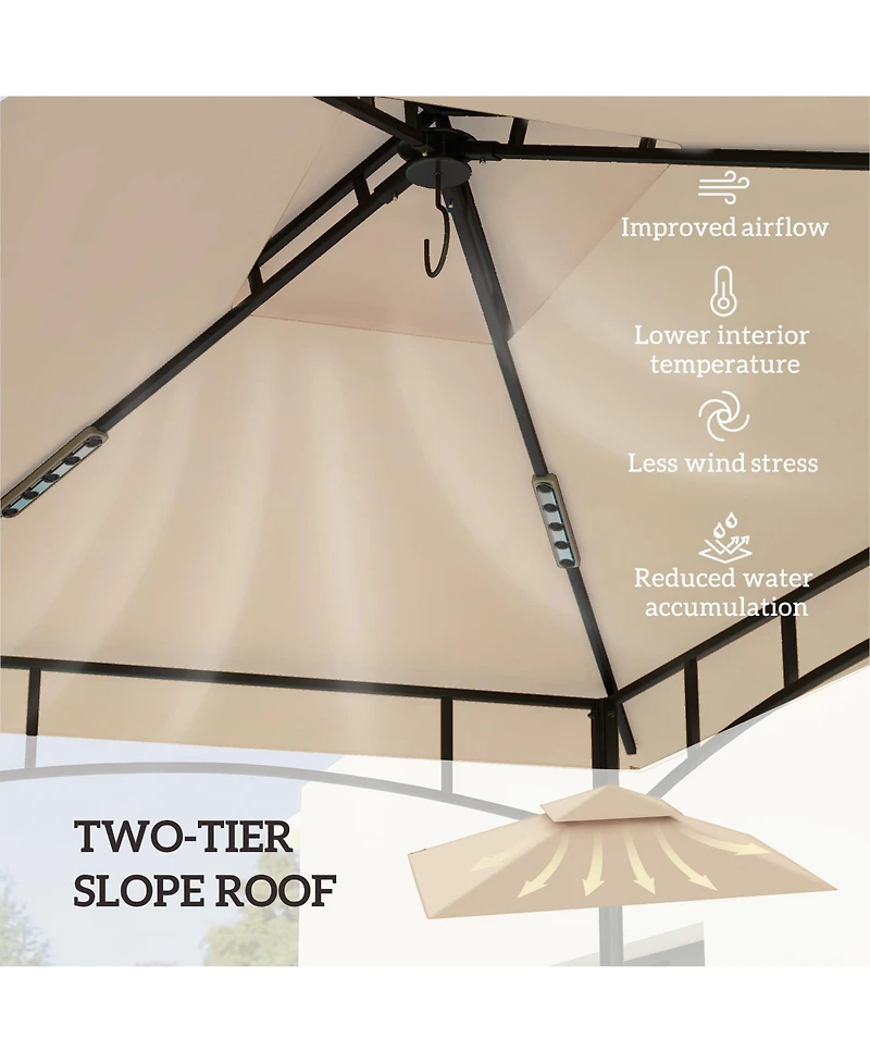 Outsunny 5' x 8' Grill Gazebo Canopy Replacement Cover Only,