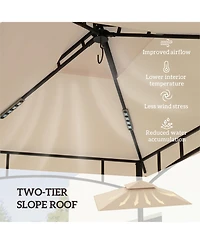Outsunny 5' x 8' Grill Gazebo Canopy Replacement Cover Only,