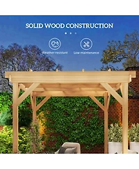 Outsunny 6.6' x 6.6' Outdoor Pergola, Wood Gazebo,